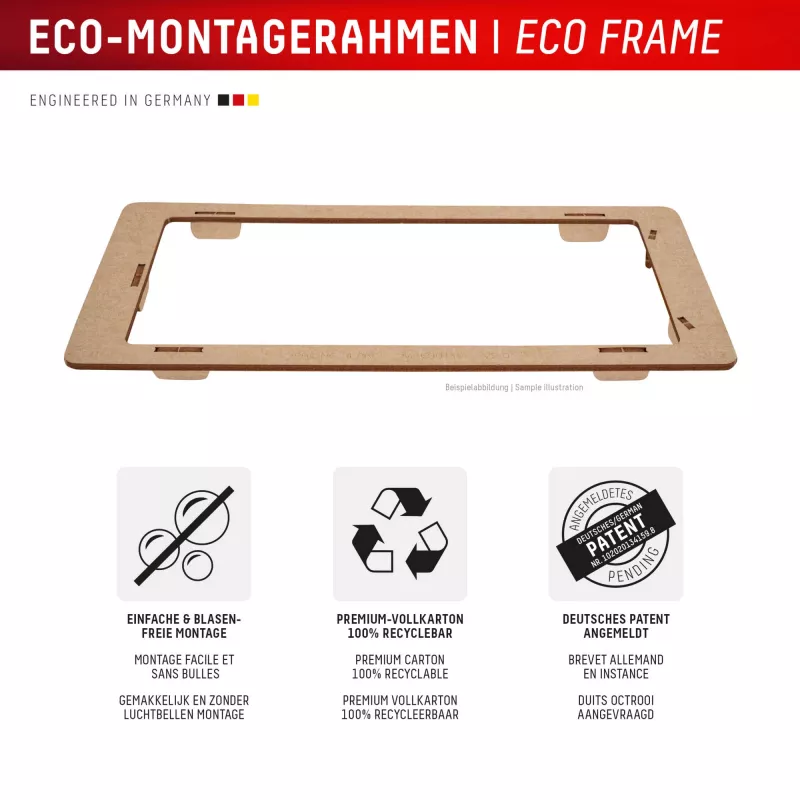 Displex apsauginis stiklas (10H) Apple iPhone 16 Pro, su EASY-ON® Eco montavimo rėmeliu, atsparus įbrėžimams