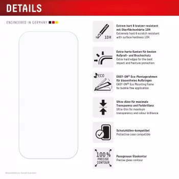 Displex apsauginis stiklas + dėklas Apple iPhone 16 Pro, Eco montavimo rėmelis, atsparus įbrėžimams