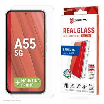 Displex Screen Protector + Dėklas Samsung Galaxy A55 5G, Eco montavimo rėmelis, atsparus įbrėžimams