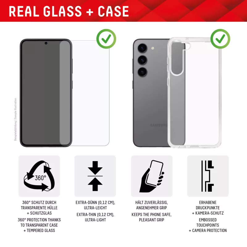 Displex Screen Protector + Dėklas Samsung Galaxy A55 5G, Eco montavimo rėmelis, atsparus įbrėžimams
