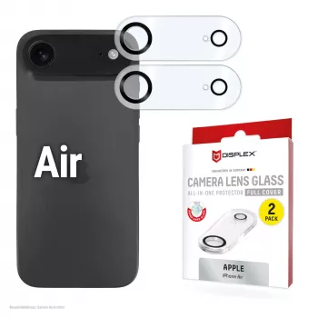 Displex Full Cover Camera Lens Glass iPhone Air, 10H, Viso Fotoaparato Apsauga, Greitas Montavimas, 2 vnt. pakuotė