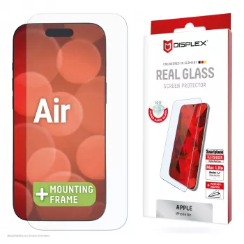 Displex apsauginis stiklas (10H) Apple iPhone Air, Eco montavimo rėmelis, atsparus įbrėžimams