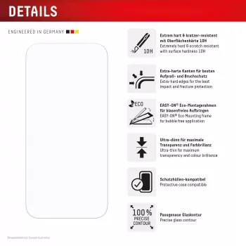 Displex apsauginis stiklas (10H) Apple iPhone Air, Eco montavimo rėmelis, atsparus įbrėžimams