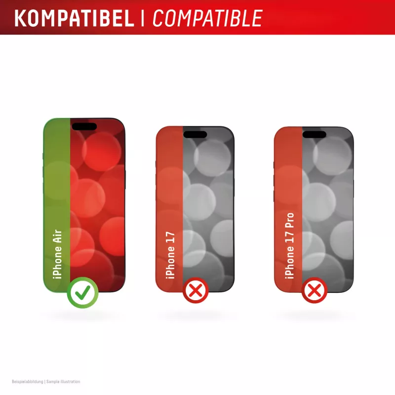 Displex ekrano apsauginis stiklas + dėklas, skirtas Apple iPhone Air, su tvirtinimo rėmeliu, atsparus įbrėžimams