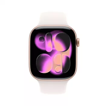 Apple Watch Series 11 GPS + Cellular 46 mm Rožinio aukso aliuminio korpusas su šviesiai rausvu sportiniu dirželiu S/M