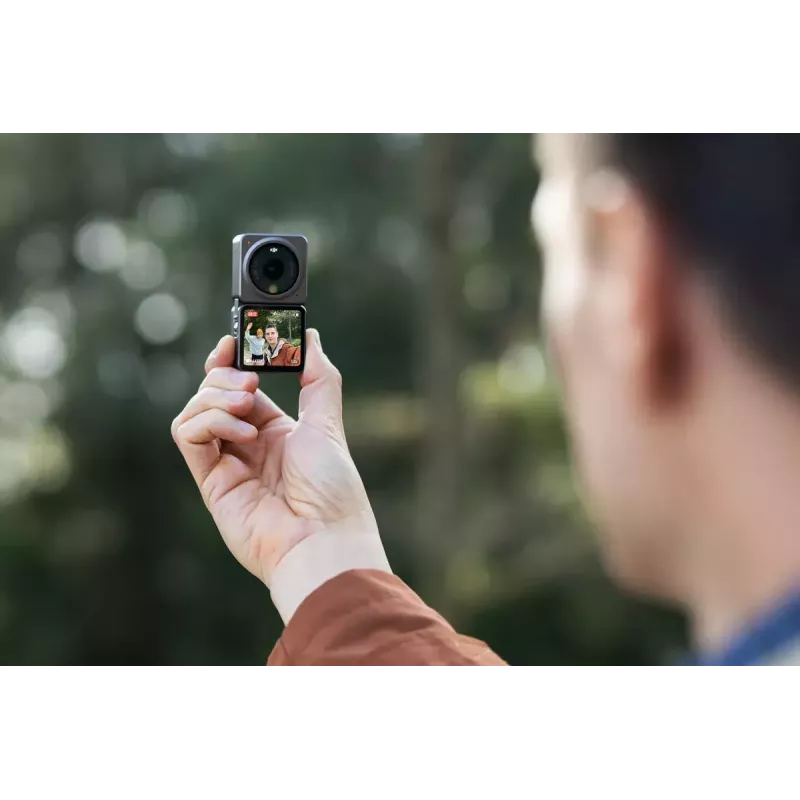 DJI Action 2 priekinis jutiklinis modulis CP.OS.00000189.01 su OLED ekranu, mikrofonais, microSD lizdu ir baterija