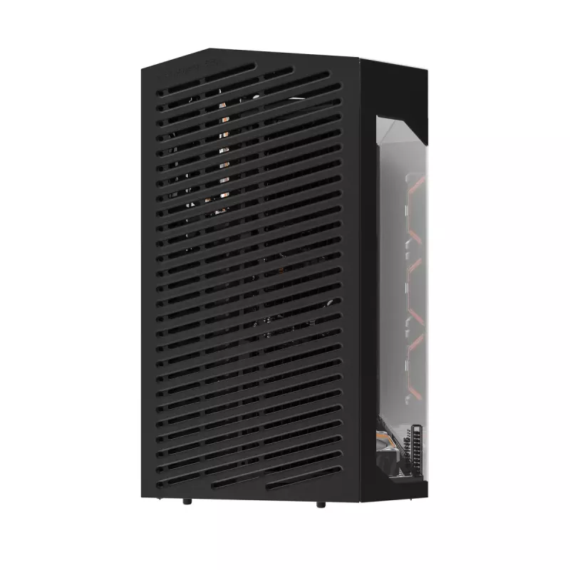 Darkflash DY470 juodas kompiuterio korpusas su 4 ventiliatoriais