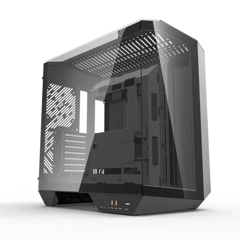 Darkflash DY470 juodas kompiuterio korpusas su 4 ventiliatoriais