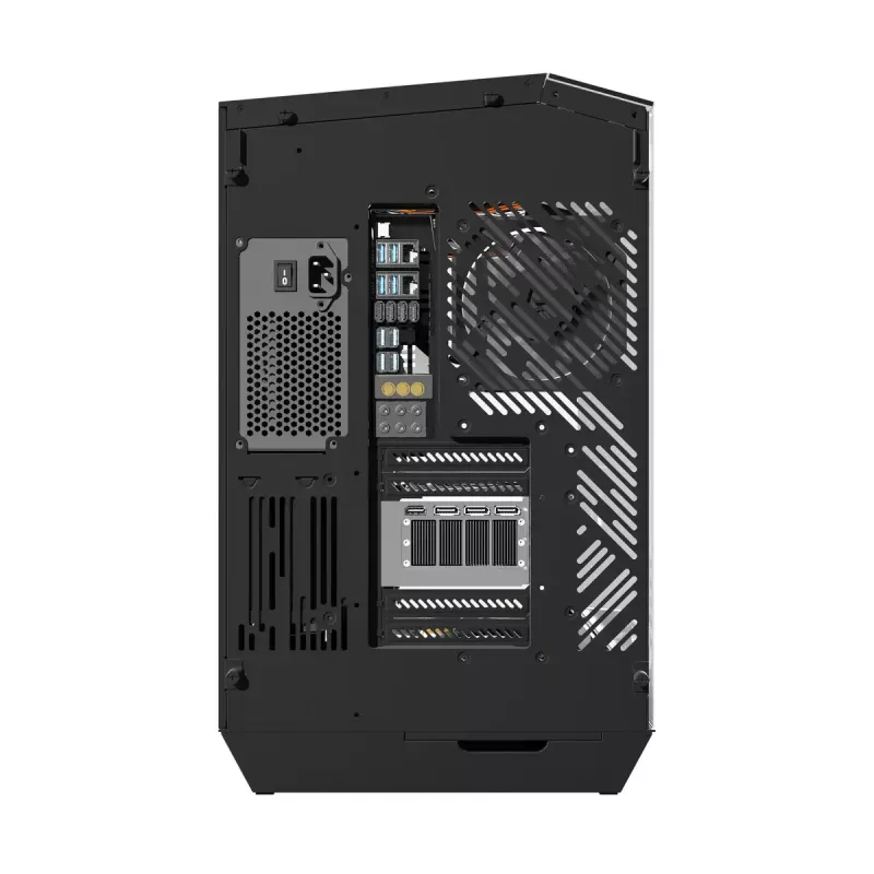 Darkflash DY470 juodas kompiuterio korpusas su 4 ventiliatoriais