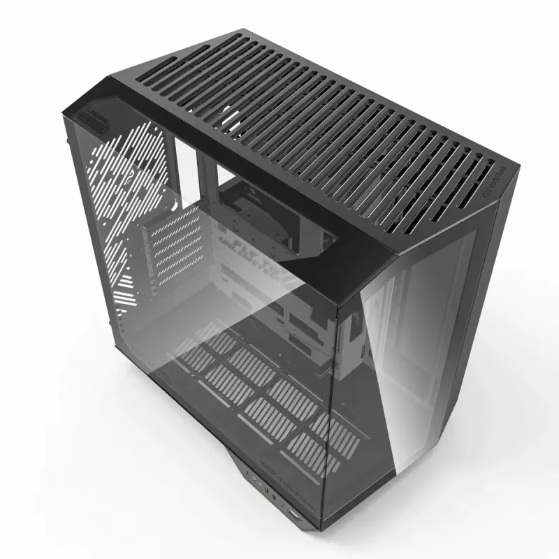 Darkflash DY470 juodas kompiuterio korpusas su 4 ventiliatoriais