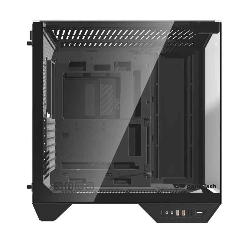 Darkflash DY470 juodas kompiuterio korpusas su 4 ventiliatoriais