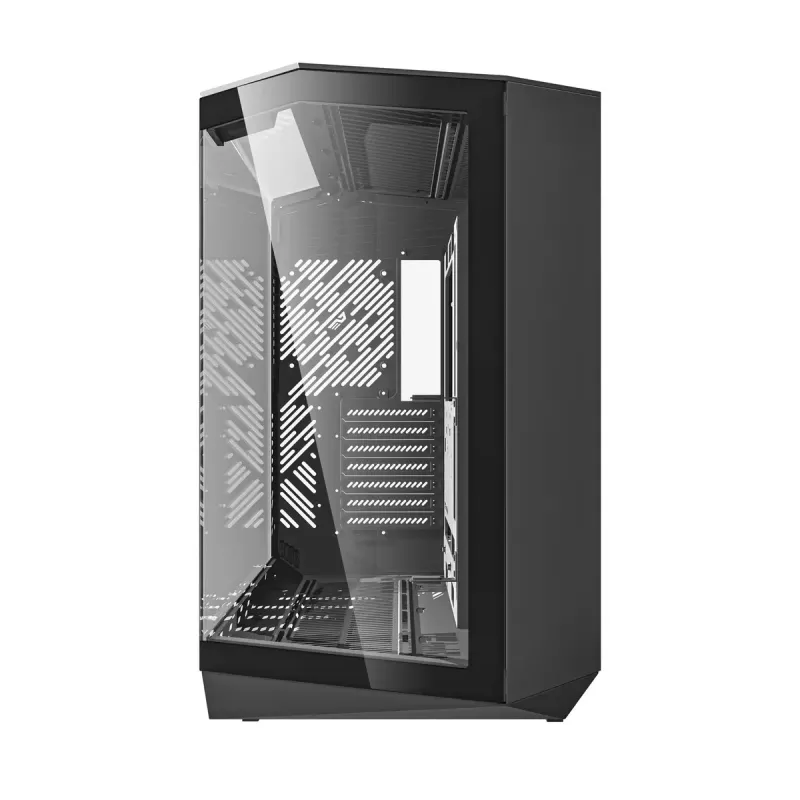 Darkflash DY470 juodas kompiuterio korpusas su 4 ventiliatoriais