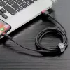 USB-A į Lightning laidas Baseus CALKLF-C19 2 m — aliuminio korpusas, 1,5 A, juodai raudonas