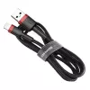 USB-A į Lightning laidas Baseus CALKLF-C19 2 m — aliuminio korpusas, 1,5 A, juodai raudonas