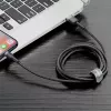 USB A į Lightning laidas Baseus Cafule (CALKLF-CG1) — nailoninis pintas, QC3.0 1,5A, 2 m, pilkas/juodas