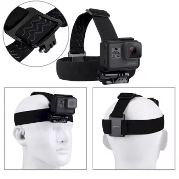 Puluz universalus laikiklis ant galvos ar šalmo veiksmo kameroms, tinka GoPro HERO9 rėmeliams ir korpusams