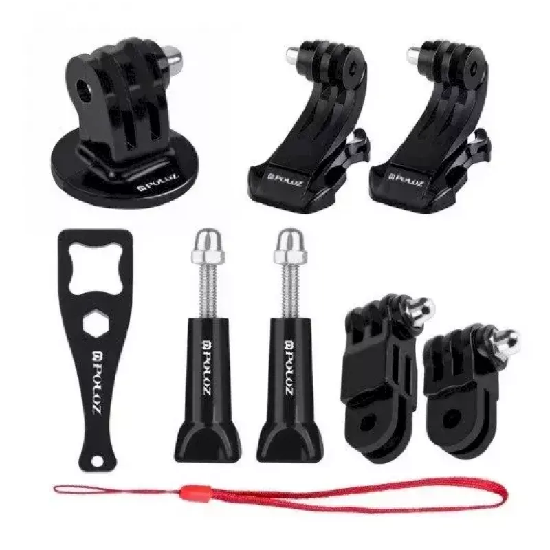 Priedų rinkinys Puluz PKT11 sportinėms kameroms – 20 dalių, suderinamas su Osmo Action 5 Pro