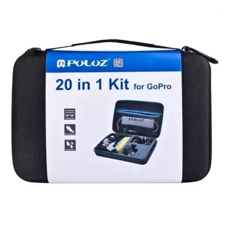 Priedų rinkinys Puluz PKT11 sportinėms kameroms – 20 dalių, suderinamas su Osmo Action 5 Pro