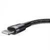 Baseus CALKLF-AG1 Nyloninis duomenų ir įkrovimo laidas USB-C QC3.0 2.4A į Lightning 0,5 m juoda, pilka