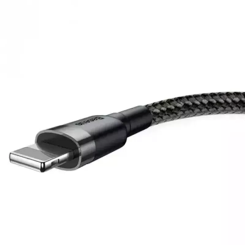 Baseus CALKLF-AG1 Nyloninis duomenų ir įkrovimo laidas USB-C QC3.0 2.4A į Lightning 0,5 m juoda, pilka