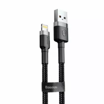 Baseus CALKLF-AG1 Nyloninis duomenų ir įkrovimo laidas USB-C QC3.0 2.4A į Lightning 0,5 m juoda, pilka