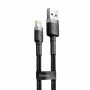 Baseus CALKLF-AG1 Nyloninis duomenų ir įkrovimo laidas USB-C QC3.0 2.4A į Lightning 0,5 m juoda, pilka