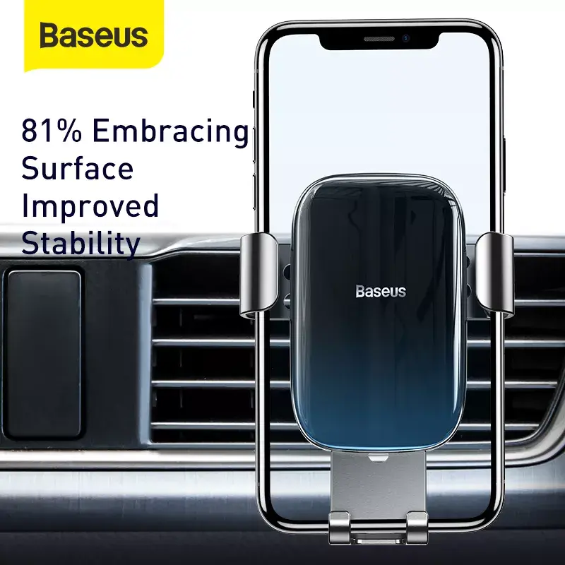 Pasyvus laikiklis Baseus Glaze Gravity mobiliesiems telefonams juodas
