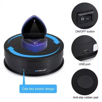 Puluz PU3048B besisukantis stovas 360° panoraminei fotografijai Ø15 cm