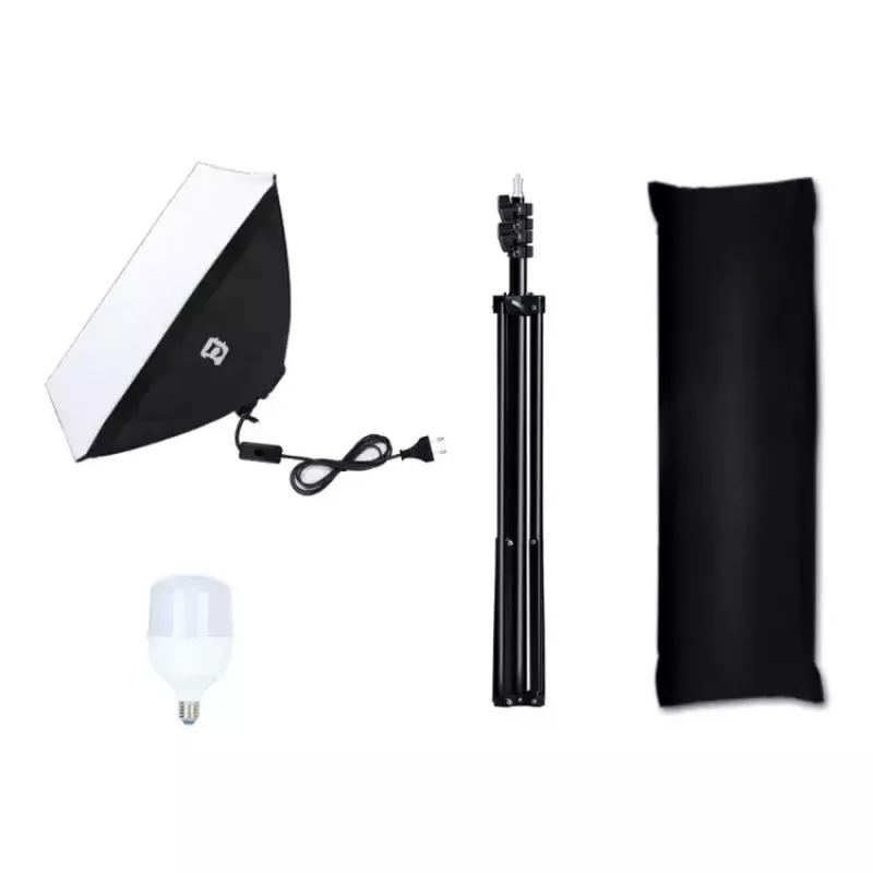 Softbox Puluz PU5070EU 50x70 cm su LED lempute 30W 5700K ir stovu