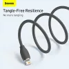 USB 2.0 duomenų kabelis Baseus Jelly Lightning į USB-A 1,2 m, juodas