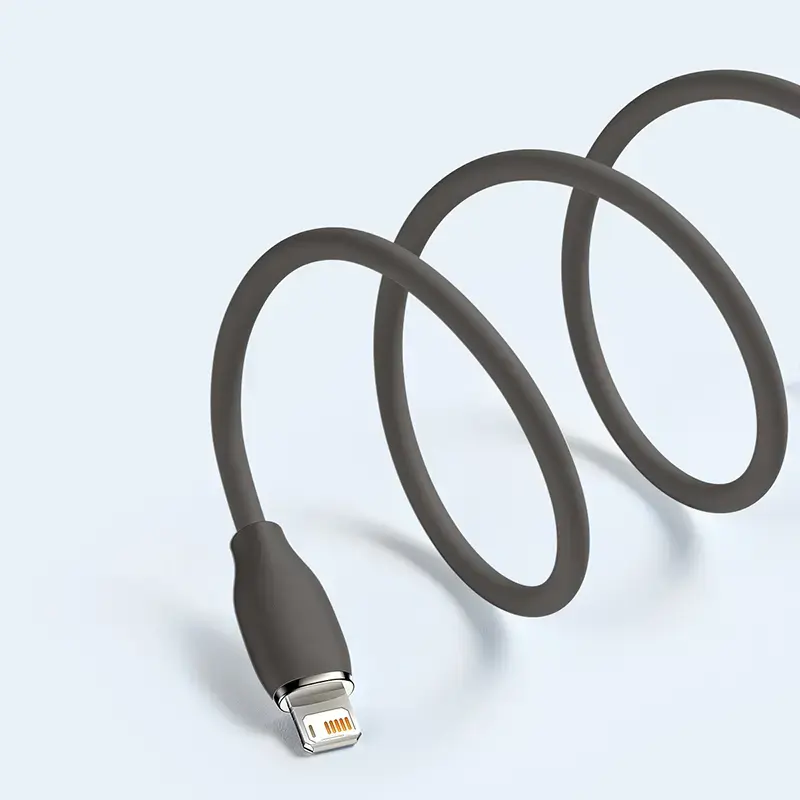 USB 2.0 duomenų kabelis Baseus Jelly Lightning į USB-A 1,2 m, juodas