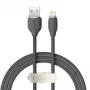 USB 2.0 duomenų kabelis Baseus Jelly Lightning į USB-A 1,2 m, juodas