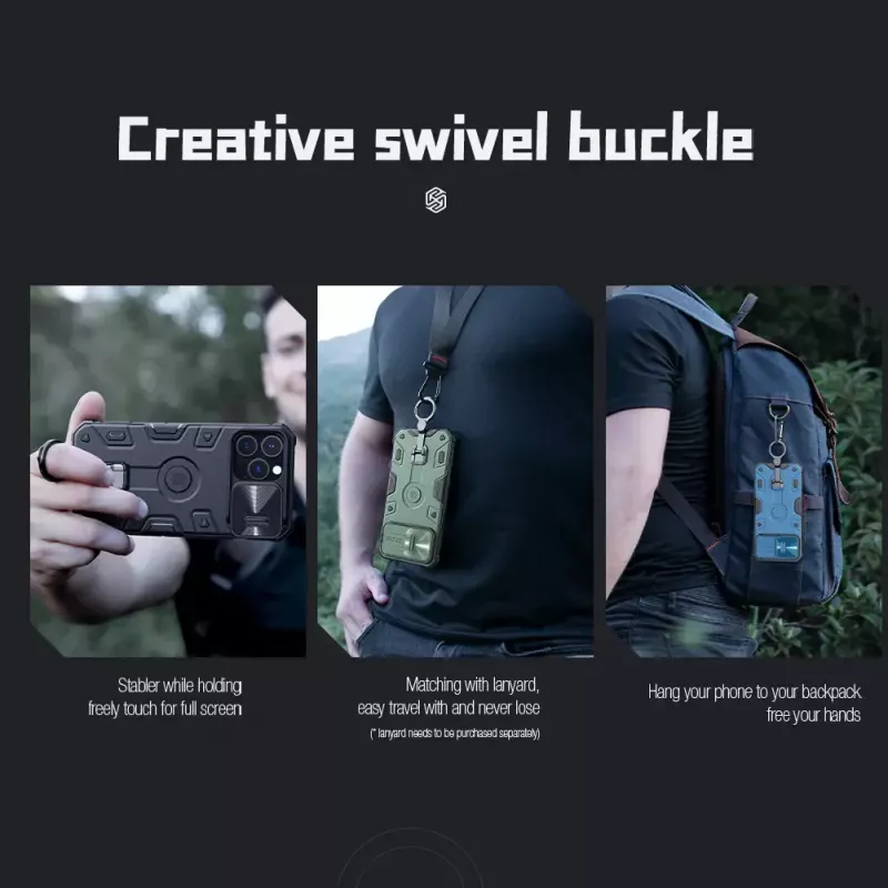 Dėklas Nillkin CamShield Armor Pro, skirtas iPhone 14 Pro Max, juodas, patvarus dizainas
