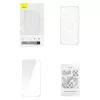 Dėklas Baseus Magnetic Crystal Clear iPhone 13, permatomas, su grūdinto stiklo ekrano apsauga