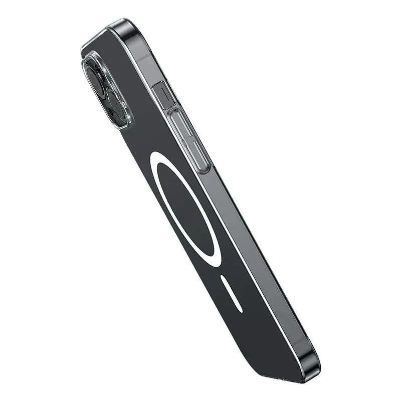 Dėklas Baseus Magnetic Crystal Clear iPhone 13, permatomas, su grūdinto stiklo ekrano apsauga