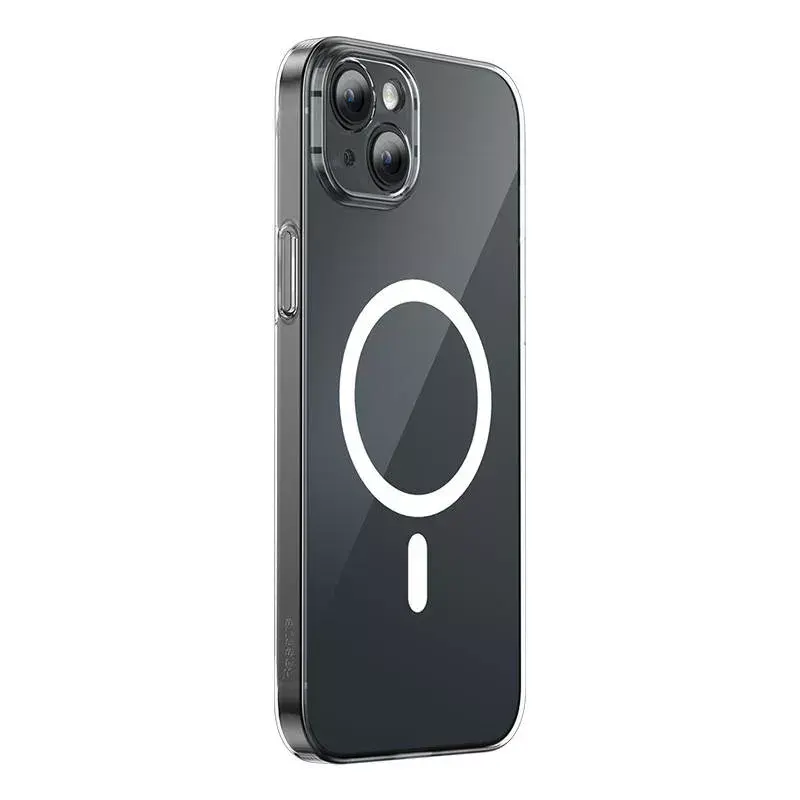 Dėklas Baseus Magnetic Crystal Clear iPhone 13, permatomas, su grūdinto stiklo ekrano apsauga