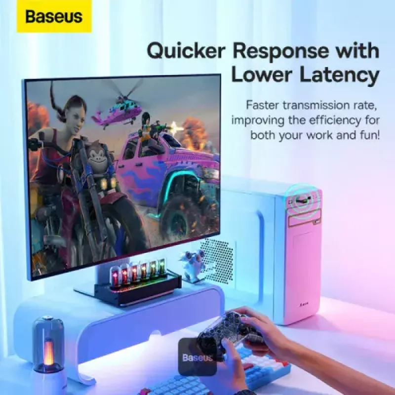 Baseus BA07 Mini Bluetooth adapteris PC, USB 5.3 belaidis Bluetooth imtuvas - juodas
