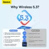 Baseus BA07 Mini Bluetooth adapteris PC, USB 5.3 belaidis Bluetooth imtuvas - juodas