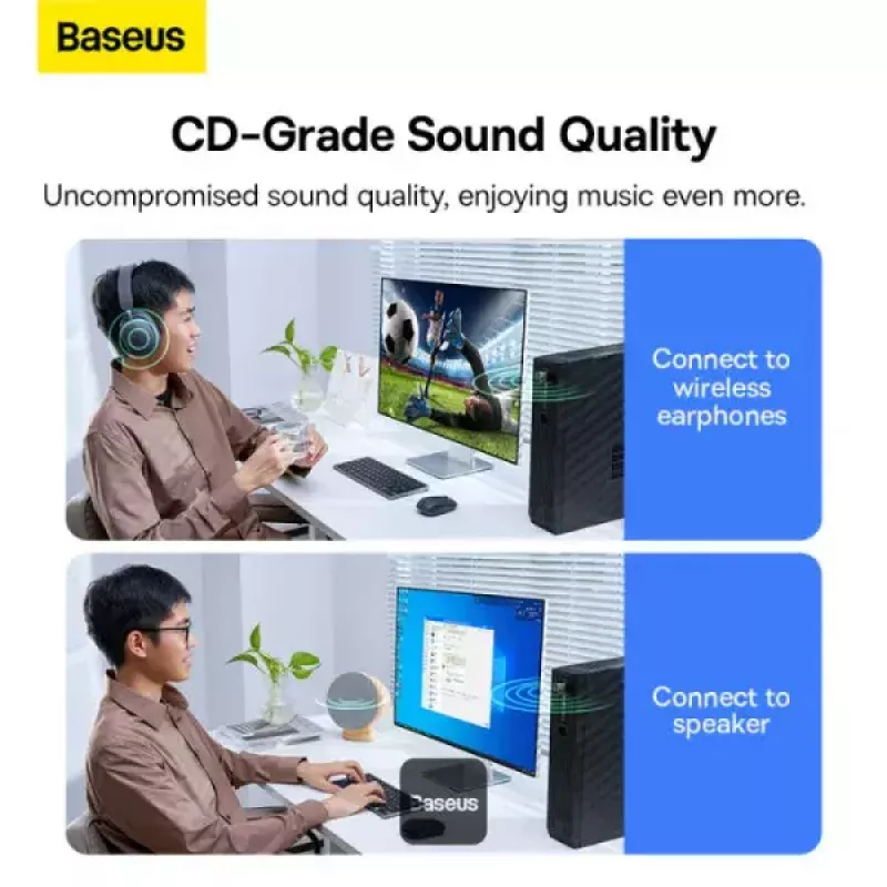 Baseus BA07 Mini Bluetooth adapteris PC, USB 5.3 belaidis Bluetooth imtuvas - juodas