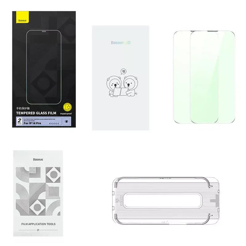 Apsauginis stiklas Baseus Tempered Glass Crystal Series iPhone 14 Pro su privatumo filtru