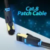 Vientis Ethernet kabelis Vention Cat.8 S/FTP 1 m Juodas RJ-45 Auksuotas