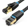 Vientis Ethernet kabelis Vention Cat.8 S/FTP 1 m Juodas RJ-45 Auksuotas