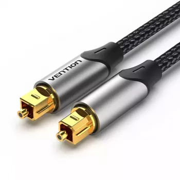 Optinis garso kabelis Vention 3 m TOSLINK vyras-vyrui, pilkas, nailono pynė, auksuoti kontaktai