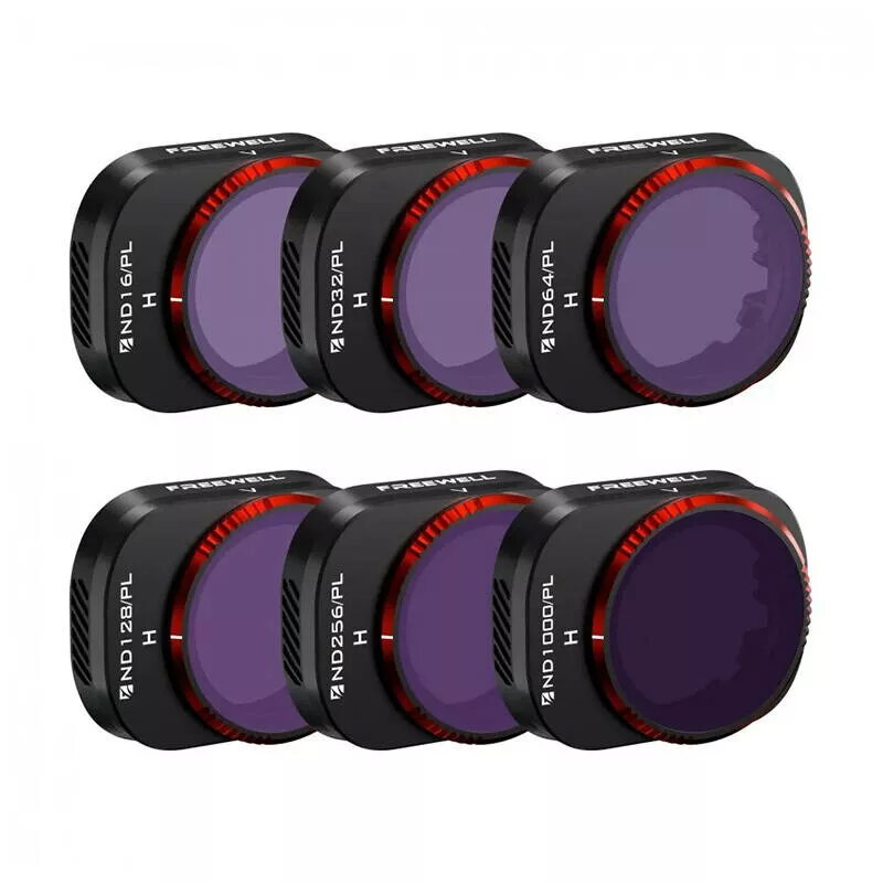6 vnt. Freewell ND/PL filtrų rinkinys DJI Mini 4 Pro – Bright Day