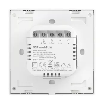 Sieninis išmanusis jungiklis Sonoff NSPanel su WiFi ir 3,5 col. liečiamu ekranu, baltas (NSPanel-EUW)