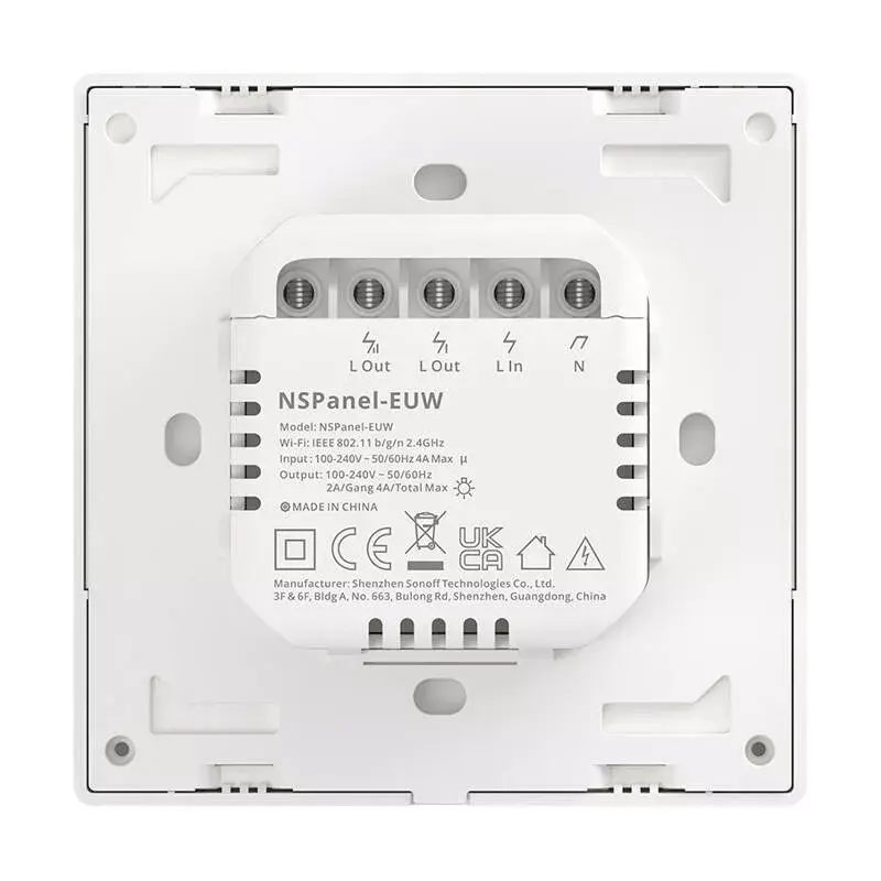 Sieninis išmanusis jungiklis Sonoff NSPanel su WiFi ir 3,5 col. liečiamu ekranu, baltas (NSPanel-EUW)