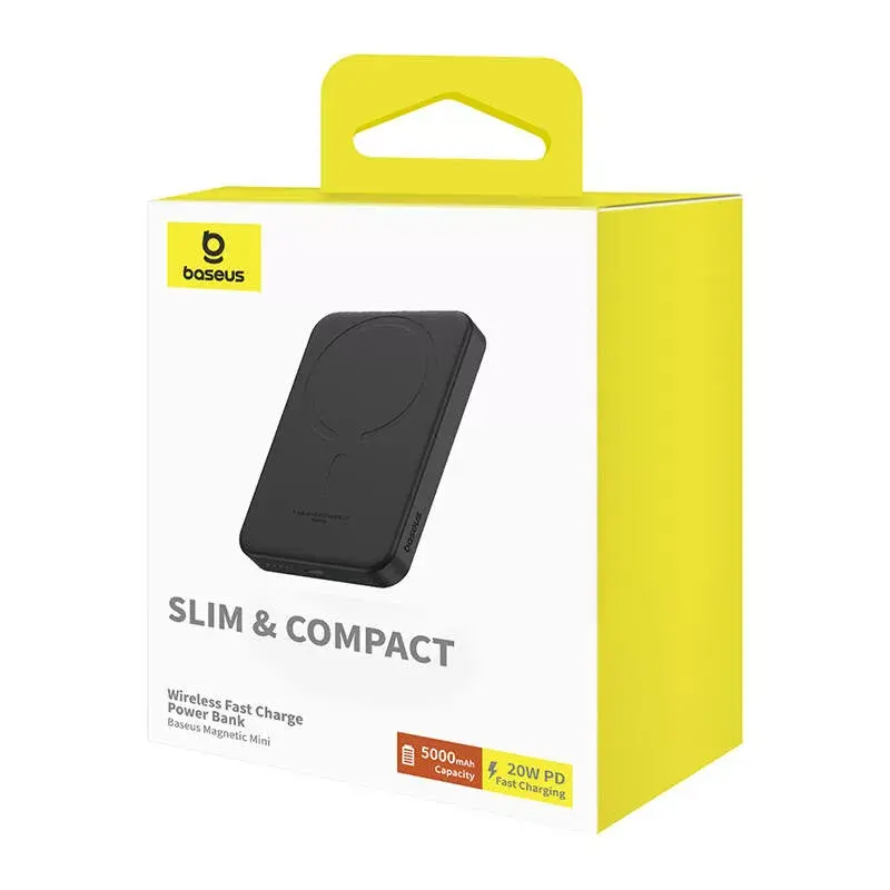 Magnetinis mini powerbankas Baseus 5000mAh 20W (juodas)