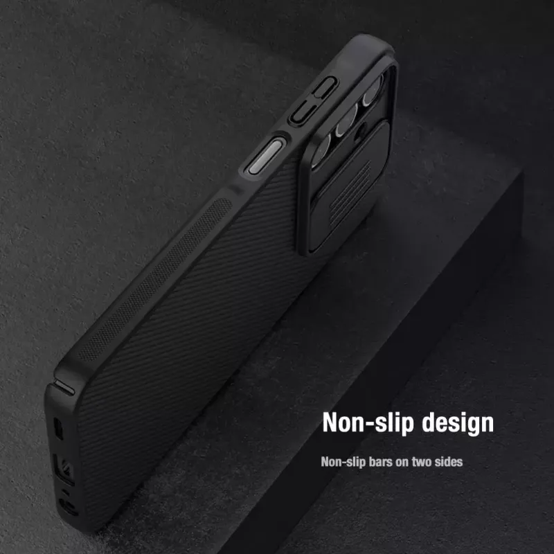 Apsauginis kietas dėklas Nillkin CamShield, skirtas Samsung Galaxy A15 5G — juodas