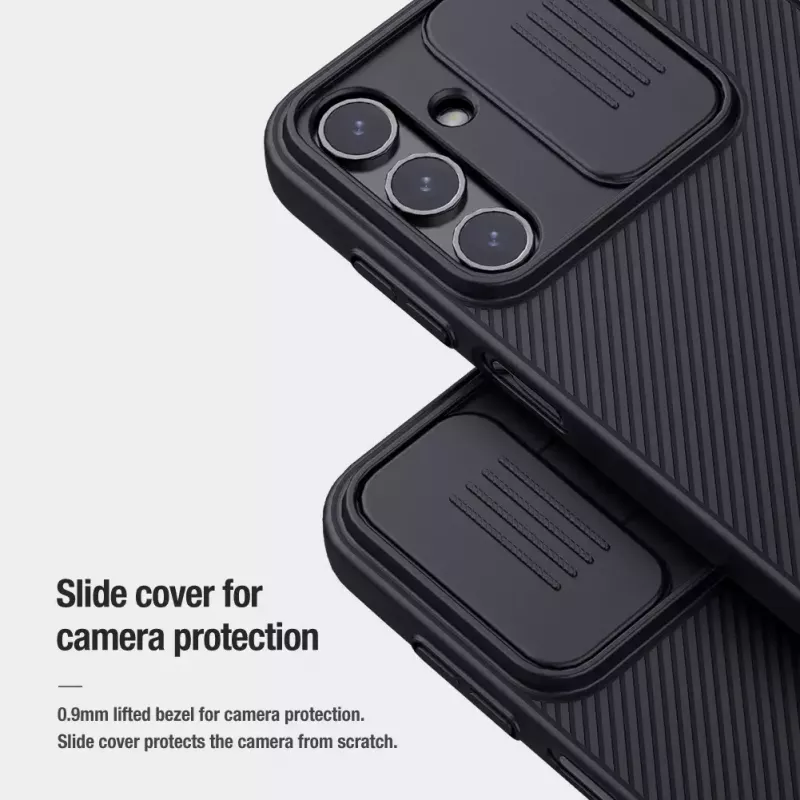 Apsauginis kietas dėklas Nillkin CamShield, skirtas Samsung Galaxy A15 5G — juodas