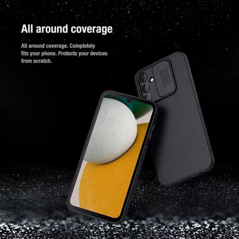 Apsauginis kietas dėklas Nillkin CamShield, skirtas Samsung Galaxy A15 5G — juodas